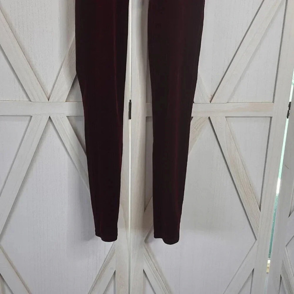 Spanx Velvet Leggings in Burgundy - Picture 8 of 9